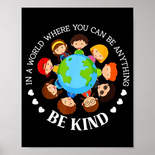 In een wereld wees aardige kinderen aarde wereld a poster (Voorkant)