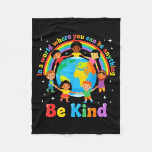 In een wereld wees vriendelijk positieve kinderen fleece deken