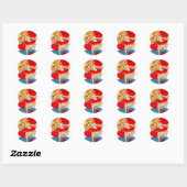 In een werveling ronde sticker (Vel)