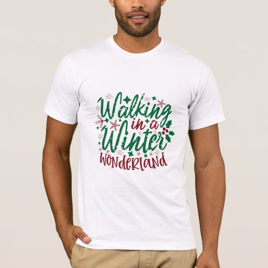 In een winterwonderland lopen t-shirt (Voorkant)