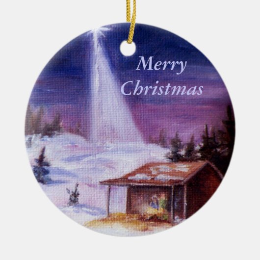 In een woede, vrolijk kerstfeest keramisch ornament (Voorkant)