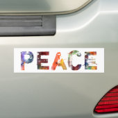 In één woord: vrede bumpersticker (Op auto)