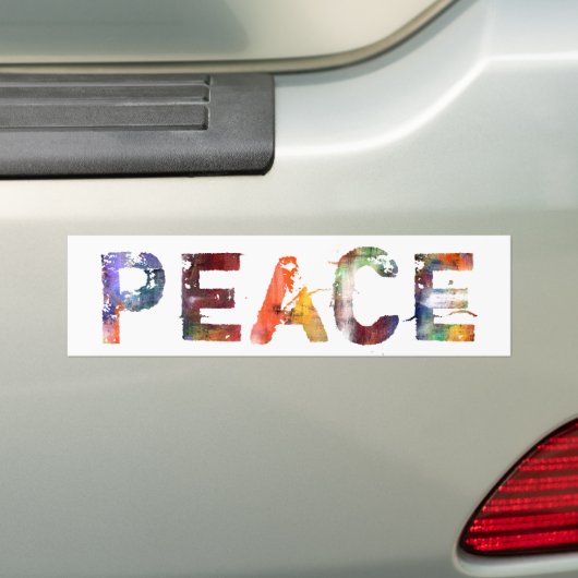 In één woord: vrede bumpersticker (Op auto)