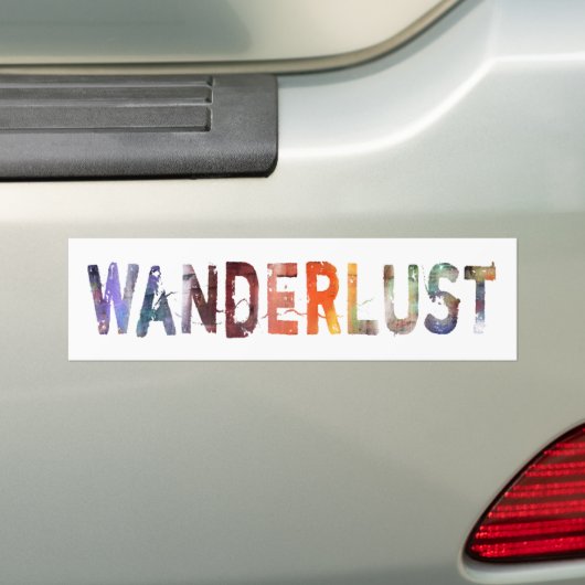 In een woord: Wanderlust Bumpersticker (Op auto)