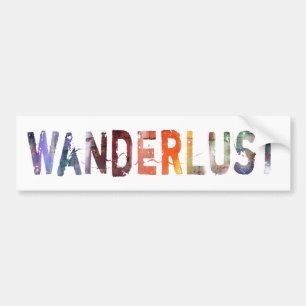 In een woord: Wanderlust Bumpersticker