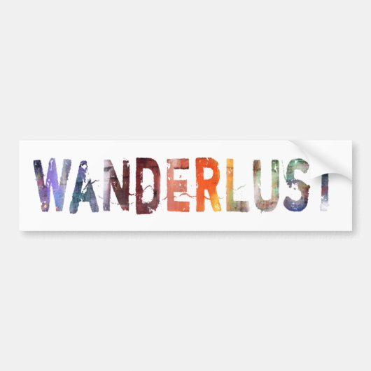 In een woord: Wanderlust Bumpersticker (Voorkant)