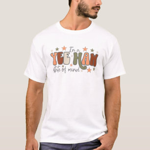 In een Yeehaw staat van Westerne geest Retro Cowgi T-shirt