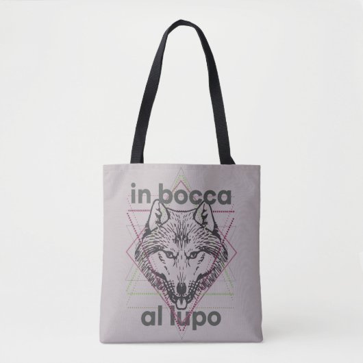 In een zak met bocca al lupo tote bag (Voorkant)