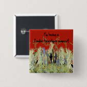 In een Zombie-tuin Vierkante Button 5,1 Cm (Voorkant /achterkant)