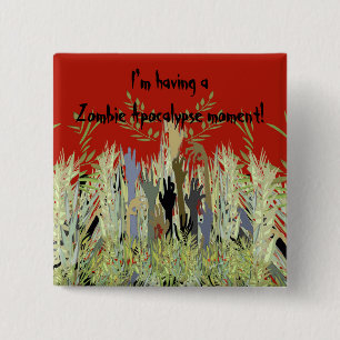 In een Zombie-tuin Vierkante Button 5,1 Cm