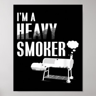 In een zware roker BBQ grillen vlees varken leuk c Poster