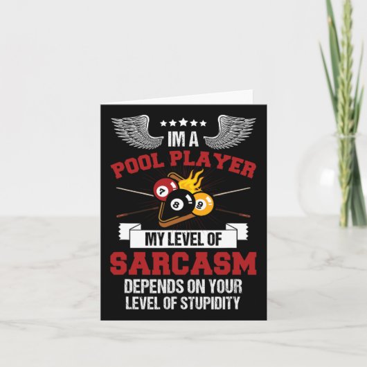 In een zwembad speler grappig sarcasme biljart en  kaart (Voorkant)