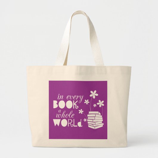 In elk boek een hele wereld grote tote bag (Voorkant)