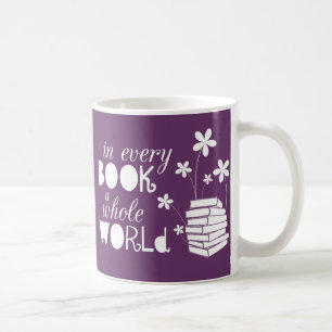 In elk boek een hele wereld koffiemok