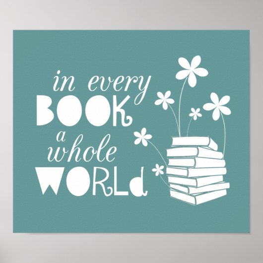 In elk boek een hele wereld poster (Voorkant)