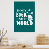 In elk boek een Poster van de hele wereld (Keuken)