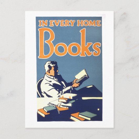 "In elk huis, boeken" Library Poster Briefkaart (Voorkant)