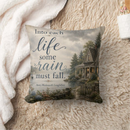 In elk leven valt wel wat regen Rustieke cottage Kussen