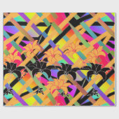 In elkaar gestrengelde bloemen cadeaupapier (Vlak)