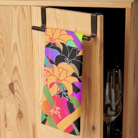 In elkaar gevlochten bloemen theedoek (Derde Gevouwen)