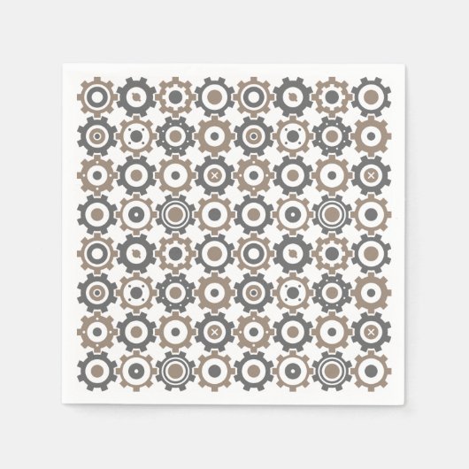 in elkaar grijpend tandwielpatroon servetten (Voorkant)