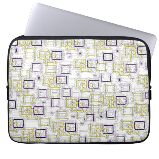 In elkaar grijpende dimensies laptop sleeve (Voorkant)