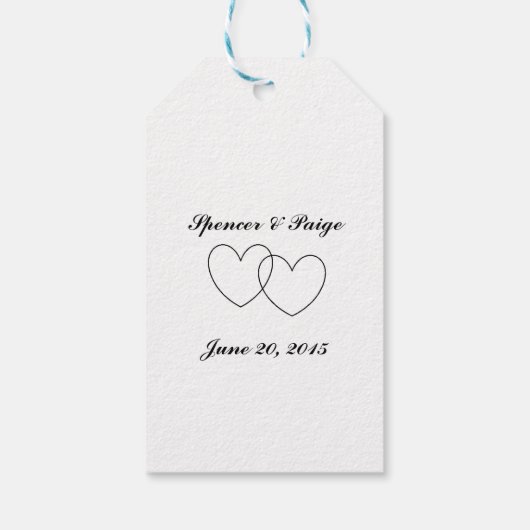 "In elkaar grijpende harten" Gift Labels Cadeaulabel (Achterkant)