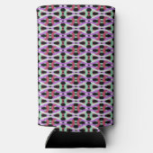 In elkaar grijpende kleurrijke cirkels seltzer blikjeskoeler (Achterkant)