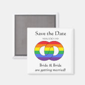 In elkaar grijpende Ringen - regenboog - magneet (Voorkant / Achterkant)