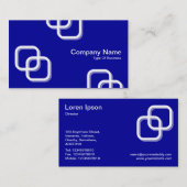In elkaar grijpende Vierkanten 3d - Wit op Blauw 0 Visitekaartje (Voorkant / Achterkant)