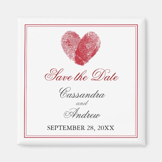 In elkaar grijpende vingerafdrukken De datummagnee Magneet (Voorkant)