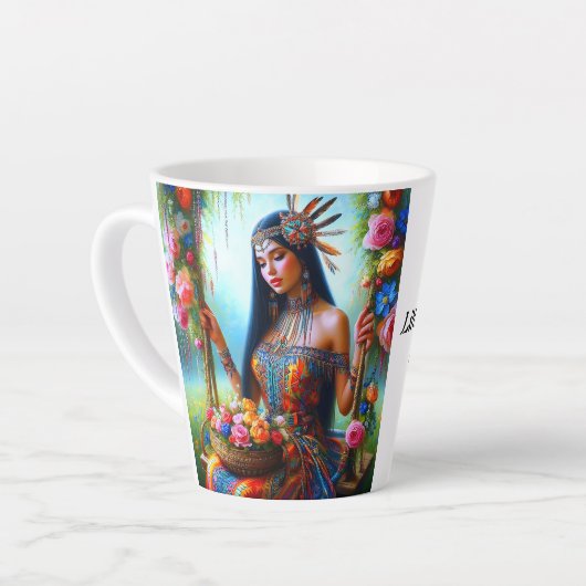 In elke slok, een knuffel van liefde - latte mok (Linkerhoek)