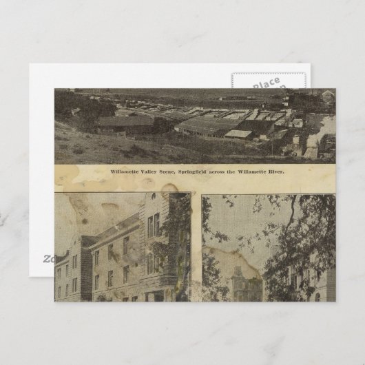 In en over Eugene, Oregon Briefkaart (Voorkant / Achterkant)
