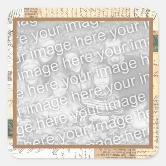 In  Ephemera omgeven, voeg uw eigen foto toe Vierkante Sticker (Voorkant)