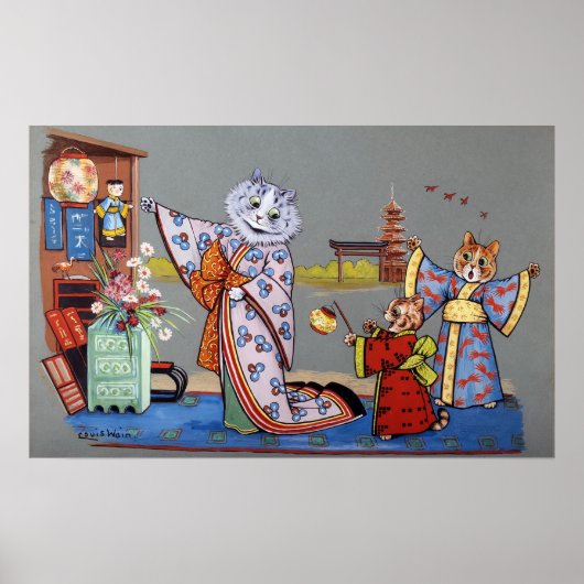 In Fair Japan, Louis Wain Poster (Voorkant)