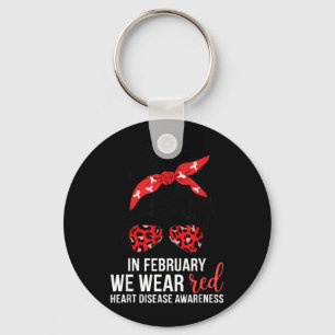 in februari Draag Rood CHD Hartziekte Bewustzijn Sleutelhanger