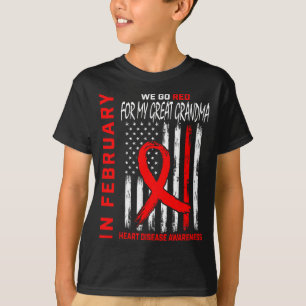 In februari draag rood geweldige oma hartziekte A T-shirt