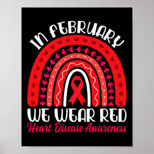 In februari Draag we de rode regenboog - hartziekt Poster