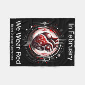 In februari Draag we het bewustzijn van de gezondh Fleece Deken (Voorkant (Horizontaal))