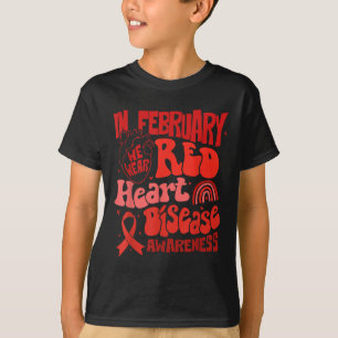 In februari Draag we het bewustzijn van de rode ha T-shirt