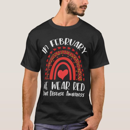 In februari Draag we het bewustzijn van de rode ha T-shirt (Voorkant)