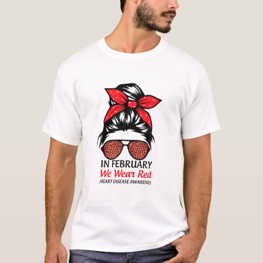In februari Draag we het bewustzijn van de rode ha T-shirt (Voorkant)
