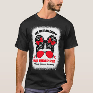 In februari Draag we het bewustzijn van de rode ha T-shirt