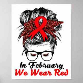 In februari Draag we het bewustzijn van een rode h Poster