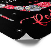 In februari Draag we Red Butterflies Heart Disease Poster (Hoek)