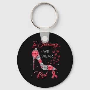 In februari Draag we Red Butterflies Heart Disease Sleutelhanger