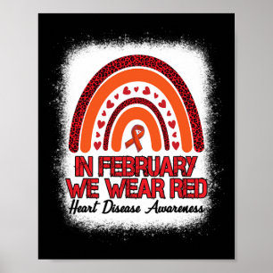 In februari Draag we Red Leopard Rainbow Bleached Poster