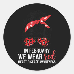 In februari Draag we rode CHD hartziekte Awarenes Ronde Sticker