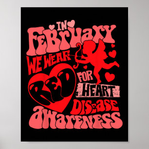 In februari Draag we rood voor hartziekten Poster