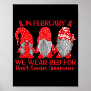 In Februari dragen we een Rode Lint Hartziekte Bew Poster